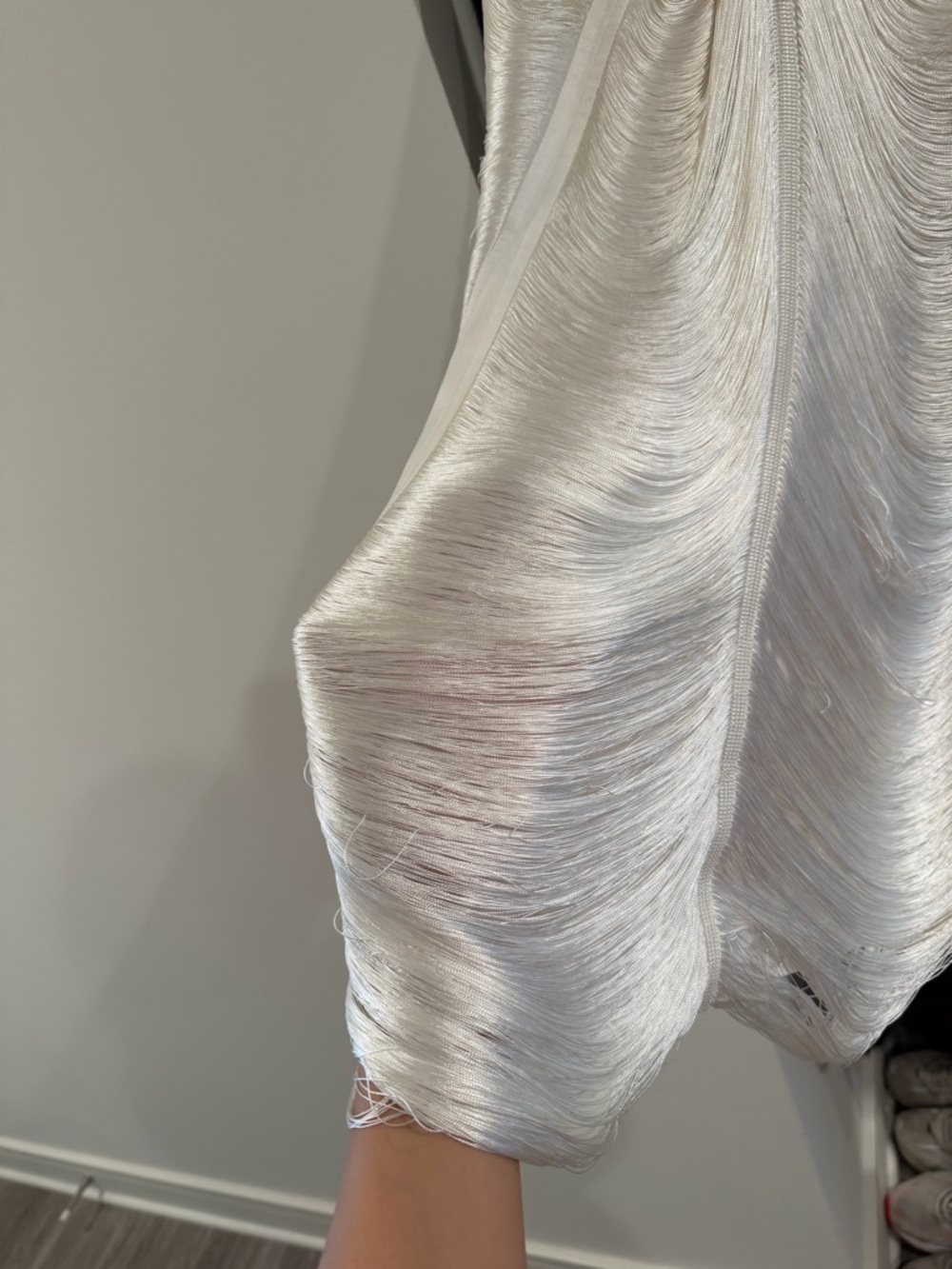 cult gaia Ivory Halter Mini Dress with Scalloped Hem - Picture 6 of 10